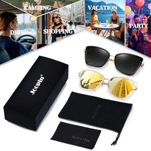 Oversized Cat Eye Sunglasses Metal Frame UV400 Protection Chic Retro main image 6